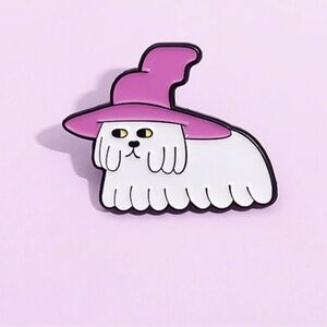 Cartoon Dog Wizard/ Witch Enamel Pin NEW